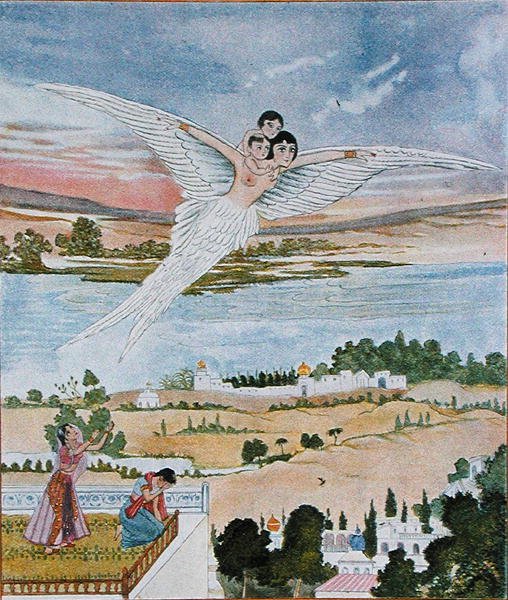 Lifting the Two Little Ones up into the Air, illustration from 