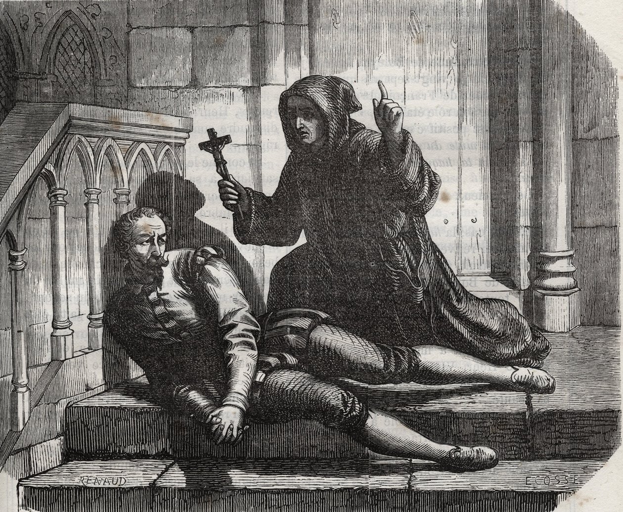 Locked in the Tower of London, he only came out to climb the scaffold: Chancellor Thomas More (1478-1535) in prison because he refused to grant the royal seal to the marriage of King Henry VIII (1491-1547) to Anne Boleyn by French School
