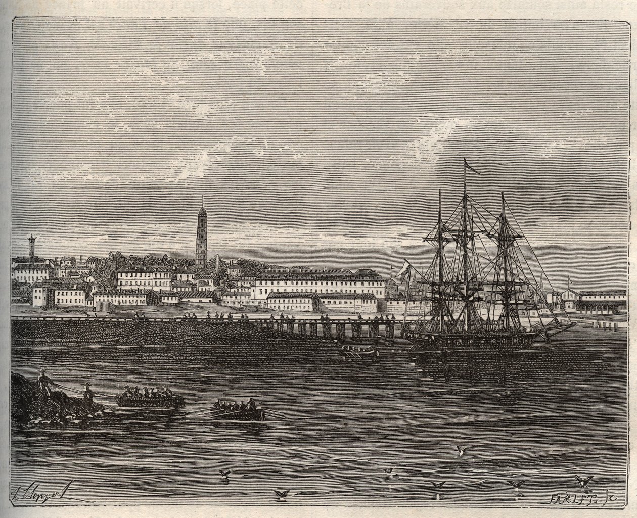 Lorient - Morbihan in Region Brittany - Engraving in 