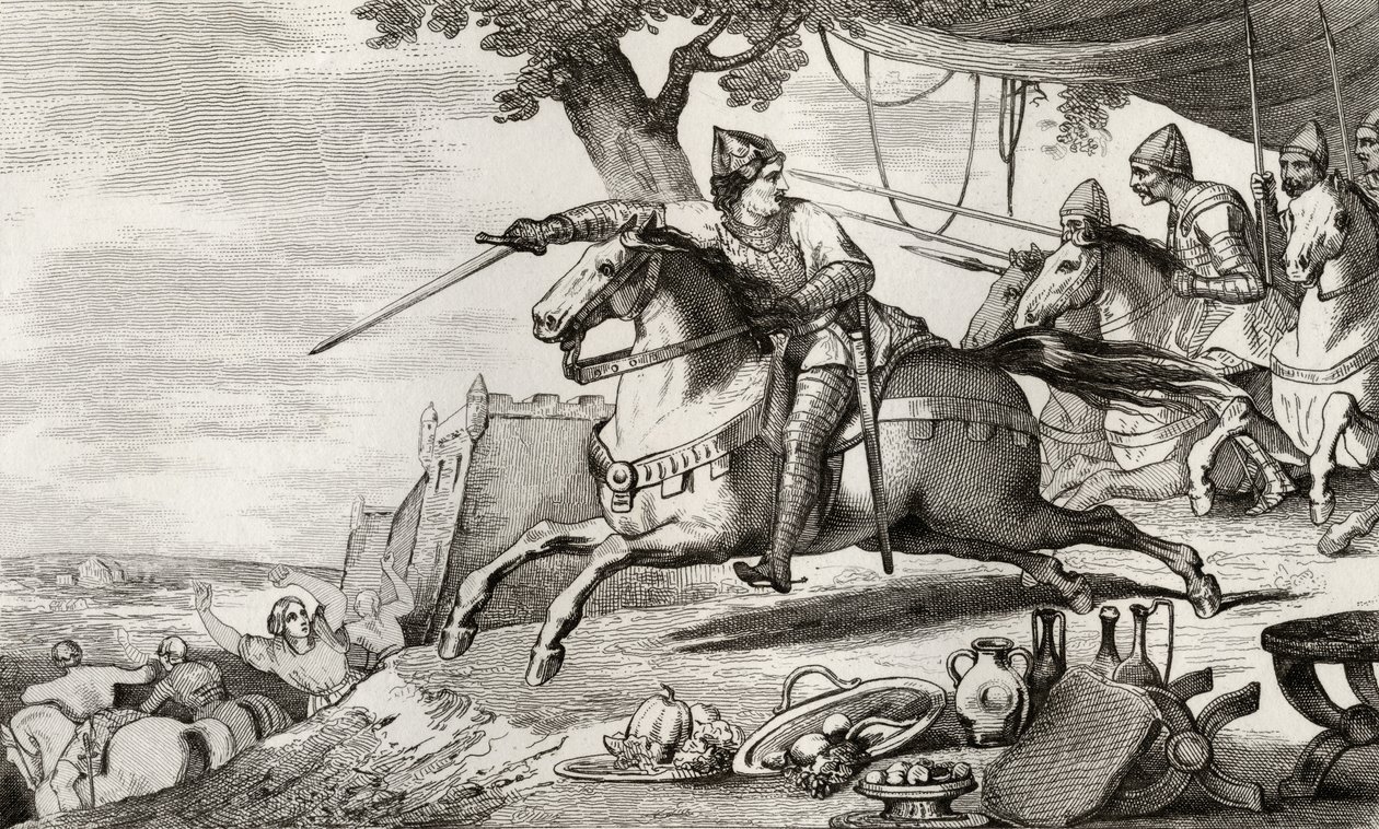 Lothair Leads His Army into Battle by French School