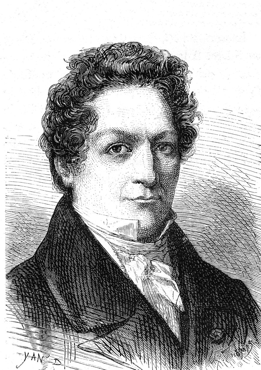 Louis Jacques Thenard (1777-1857), a French chemist, discovered boron and oxygenated water. Engraving 1867 by French School