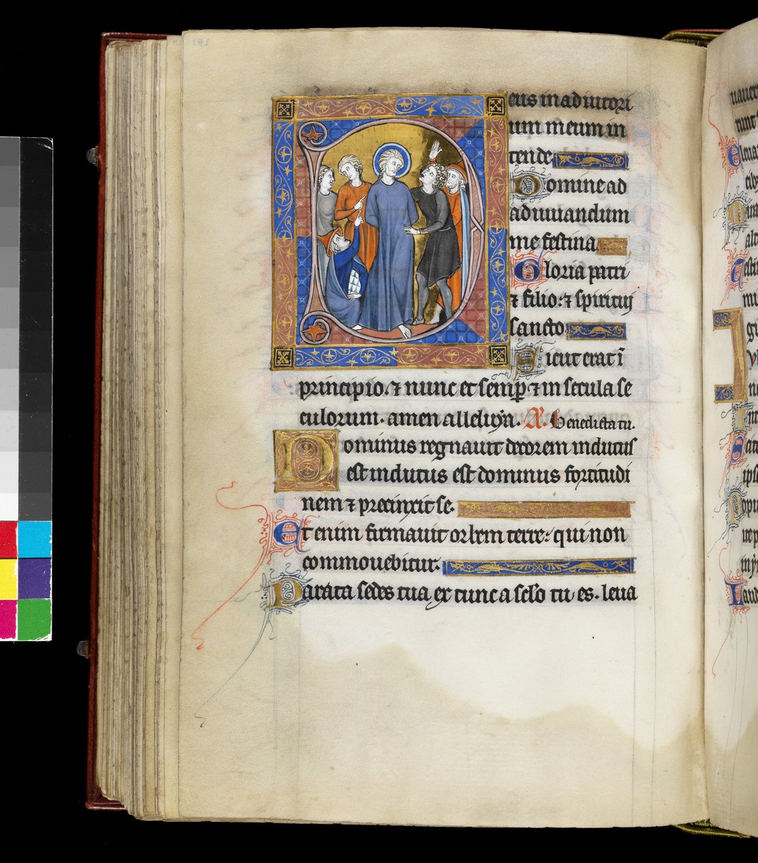 Mocking of Christ with Jesus, Surrounded by Tormentors, Including Two Men in Jewish Caps, from the Psalter and Hours of Isabella of France by French School