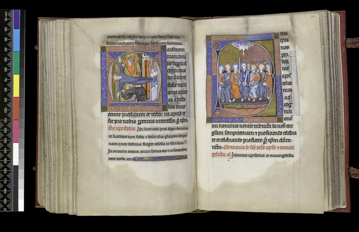 Suffrage to St Andrew and Suffrage to the Apostles, from the Psalter and Hours of Isabella of France, Paris, c.1265-70 by French School