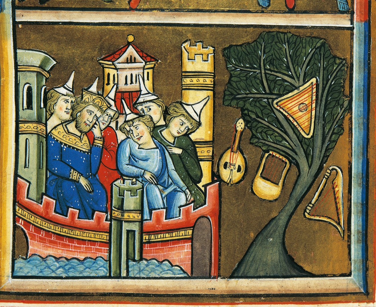 Mourning Jews in Babylon, from the Psalter of Saint Elizabeth by French School