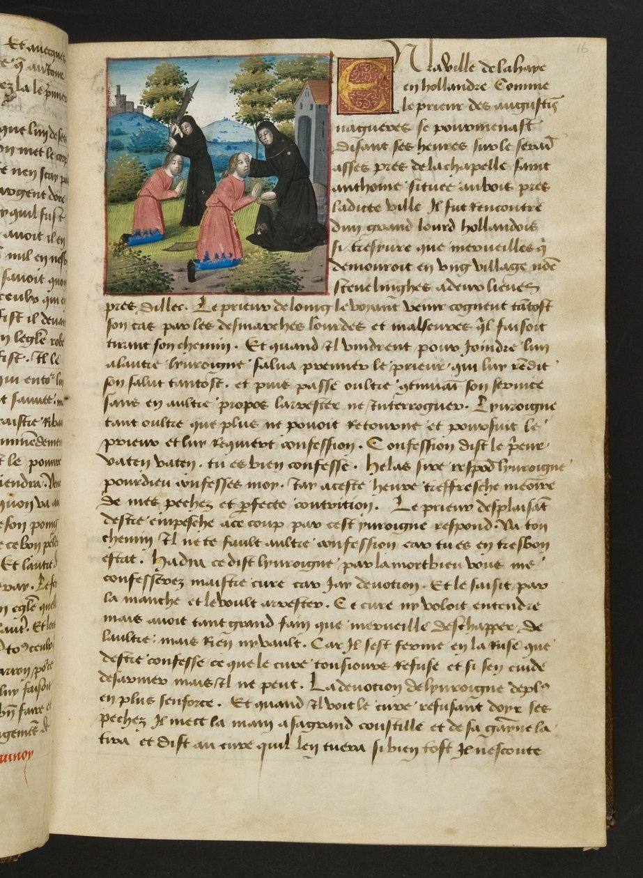 MS Hunter 252 016r Page from Cent Nouvelles Nouvelles, c.1461-62 by French School