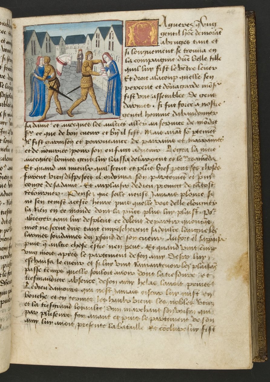 MS Hunter 252 048r Page from Cent Nouvelles Nouvelles, c.1461-62
