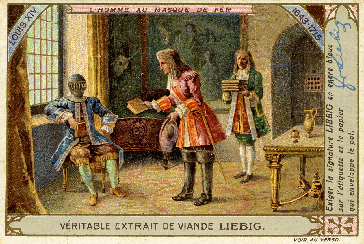 Man in the Iron Mask, Reign of Louis XIV, Liebig Card by French School