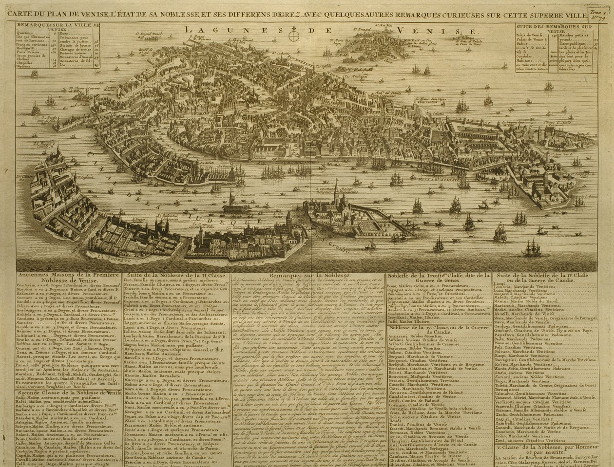 Map of Venice, published by H. Chatelain in Amsterdam, 1728 by French School