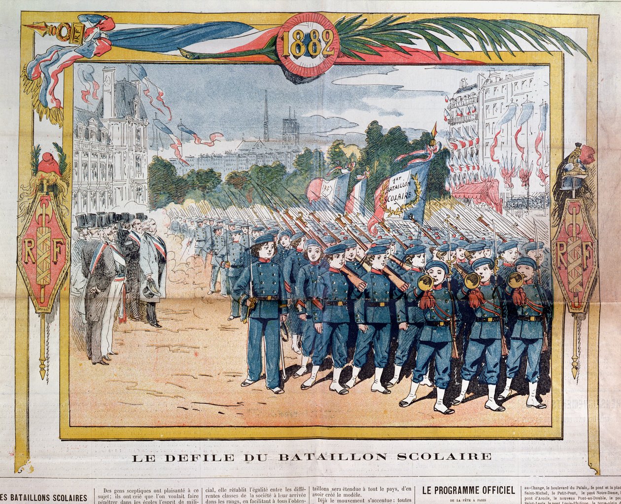 March of School Battalions on the 14th July 1882 by French School