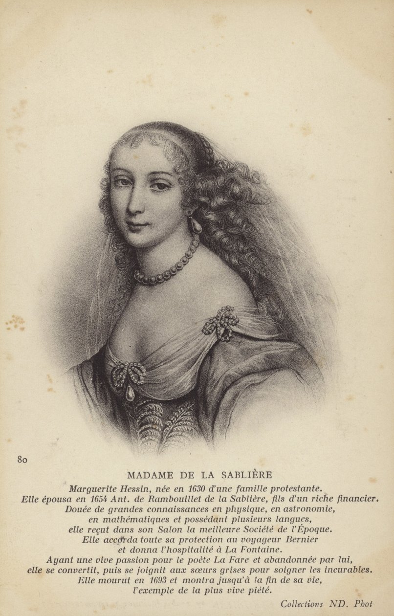 Marguerite de la Sabliere, French Salonist by French School