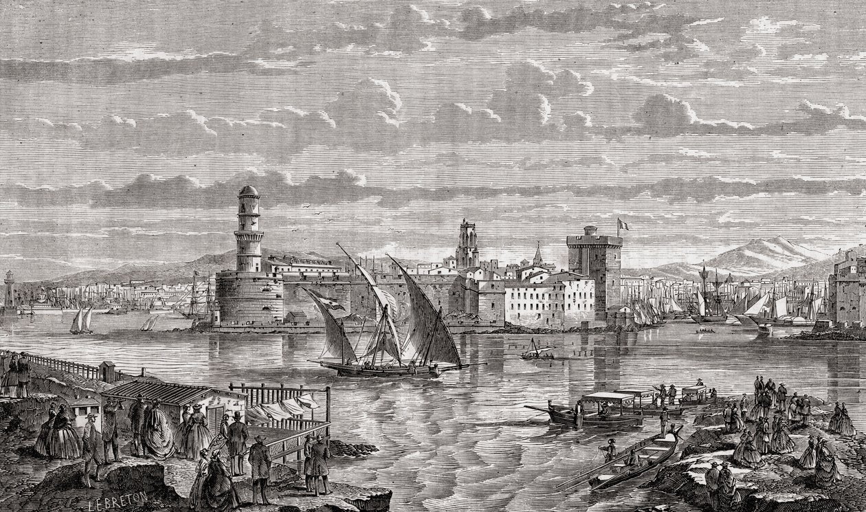 Marseilles during the 18th century, engraved by Pibaraud after Le Breton, from 