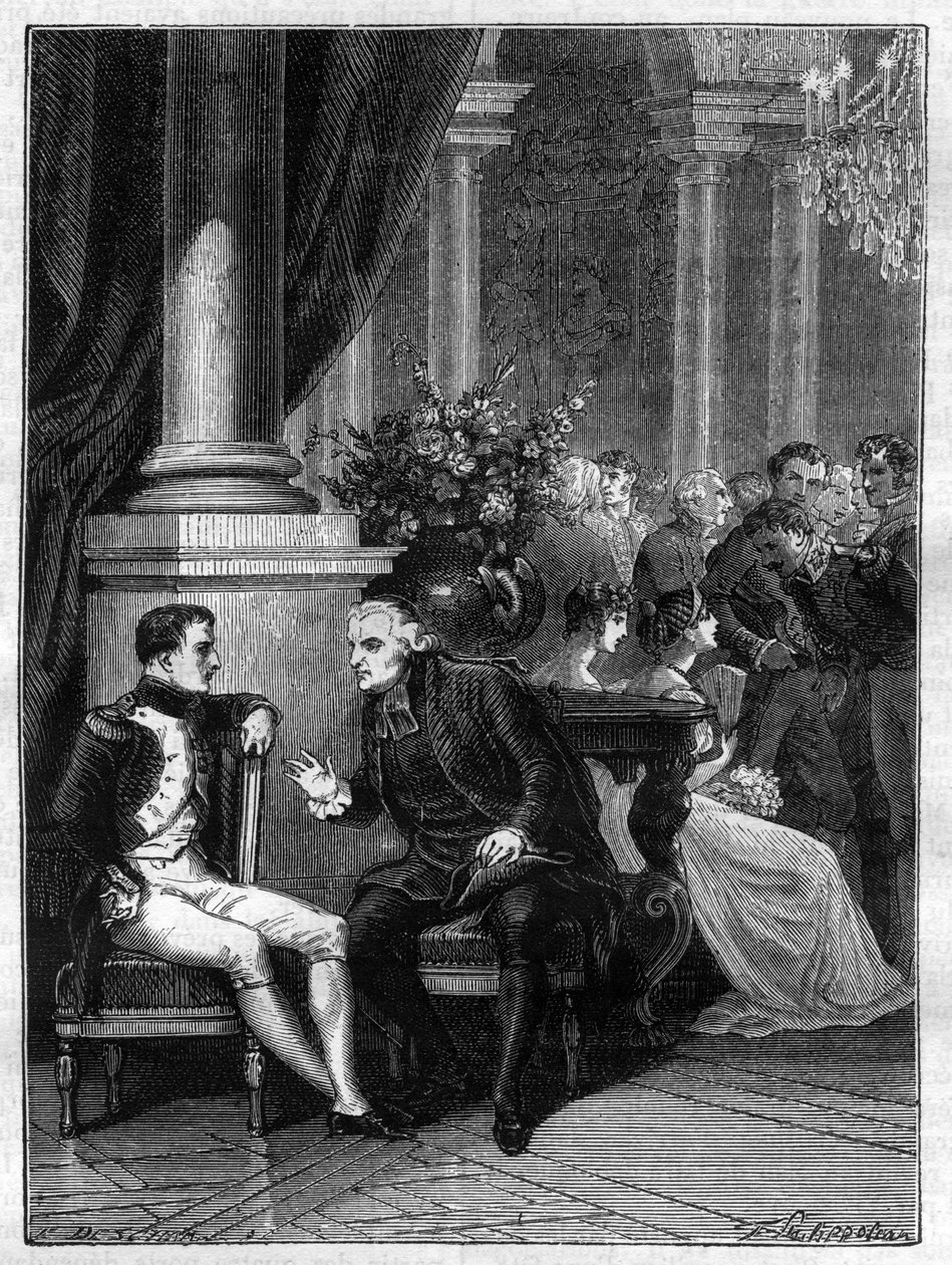 Meeting in Genoa, Italy of Napoleon I with Cardinal Jean Siffrein Maury (1746-1817) 1805 - in 