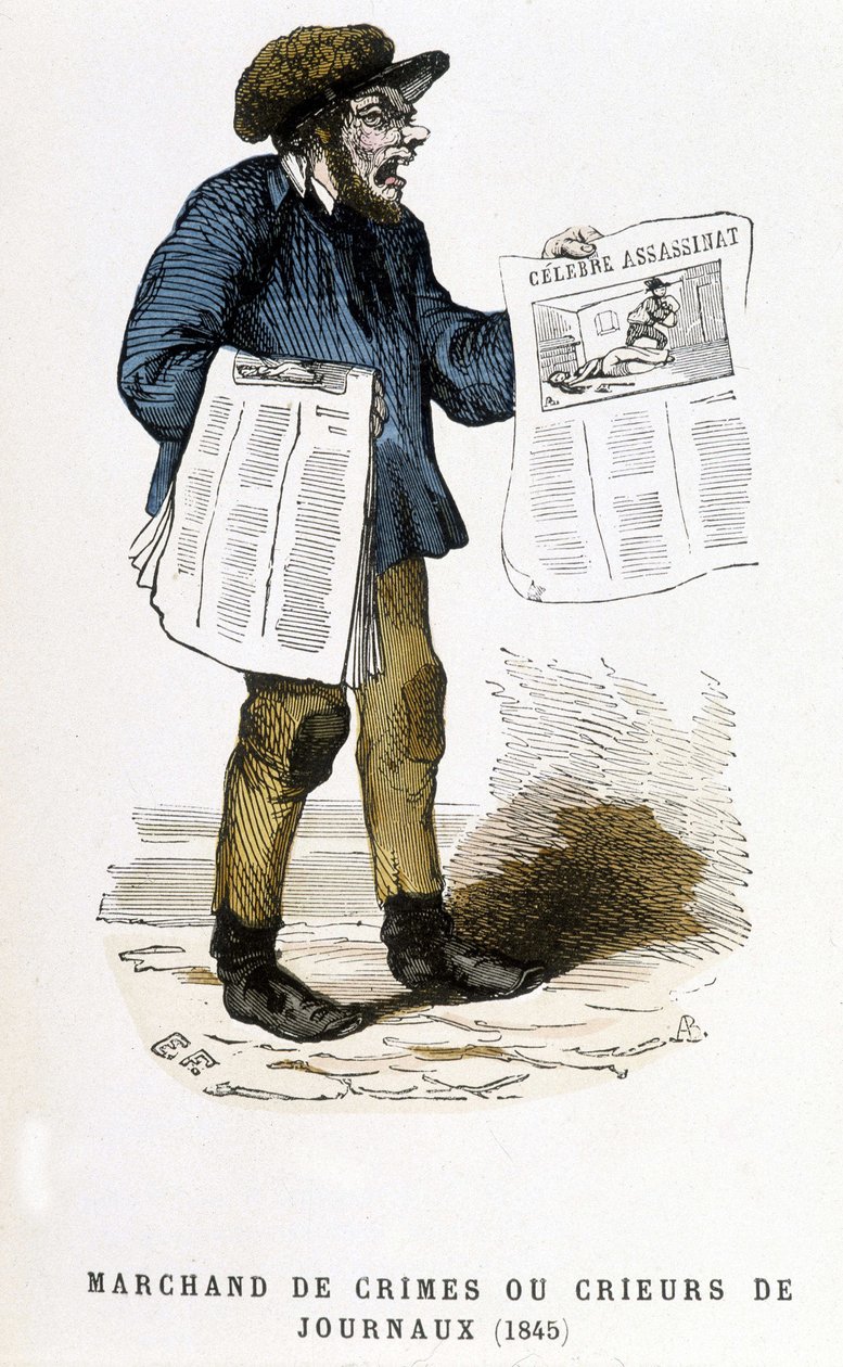 Merchant of Crimes or Newspaper Crier by French School