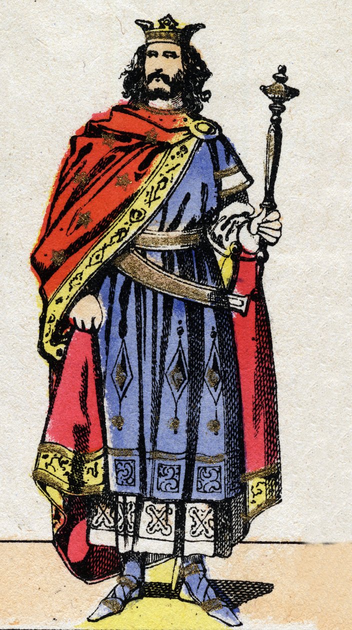 Merovingian Dynasty: Portrait of Chilperic II (circa 700-721) King of ...