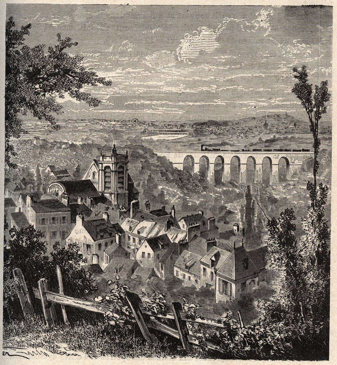 Meudon - department of Hauts-de-Seine - engraving in 