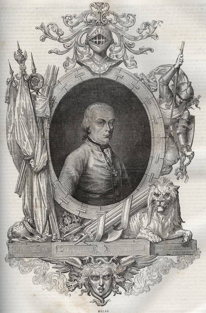 Michael Friedrich Benedikt Baron von Melas, Feldmarschal - New National Encyclopedia by Maurice La Charest - 1870 by French School