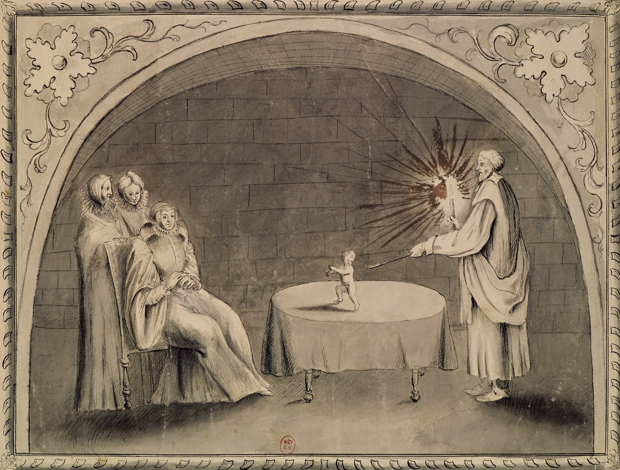 Michel de Nostradame and Catherine de Medici 1559 by French School