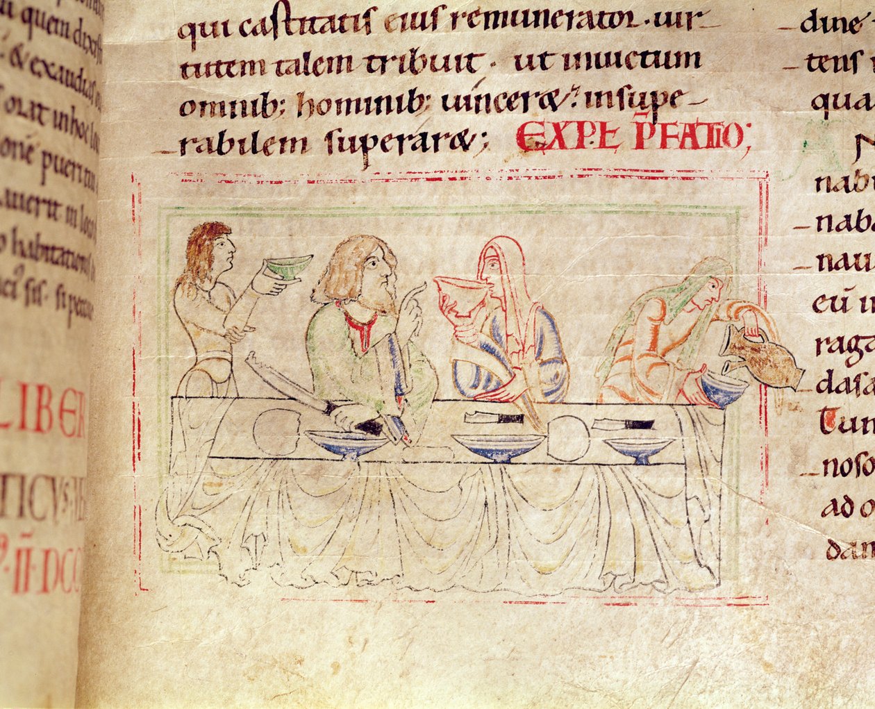 Meal with Judith and Holofernes, from the Bible of Etienne Harding by French School