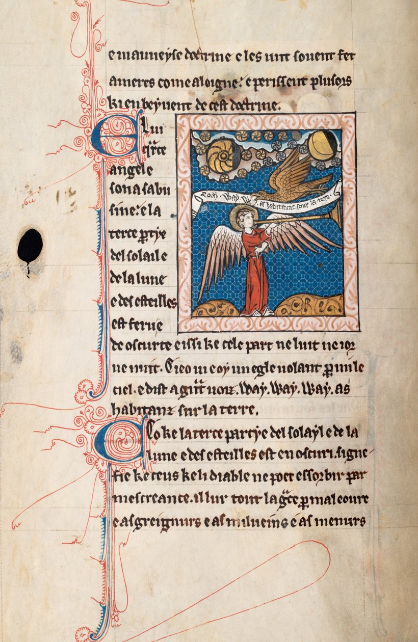 Commentary on the Apocalypse of St John, late 13th century (Ms65 f29v) by French School