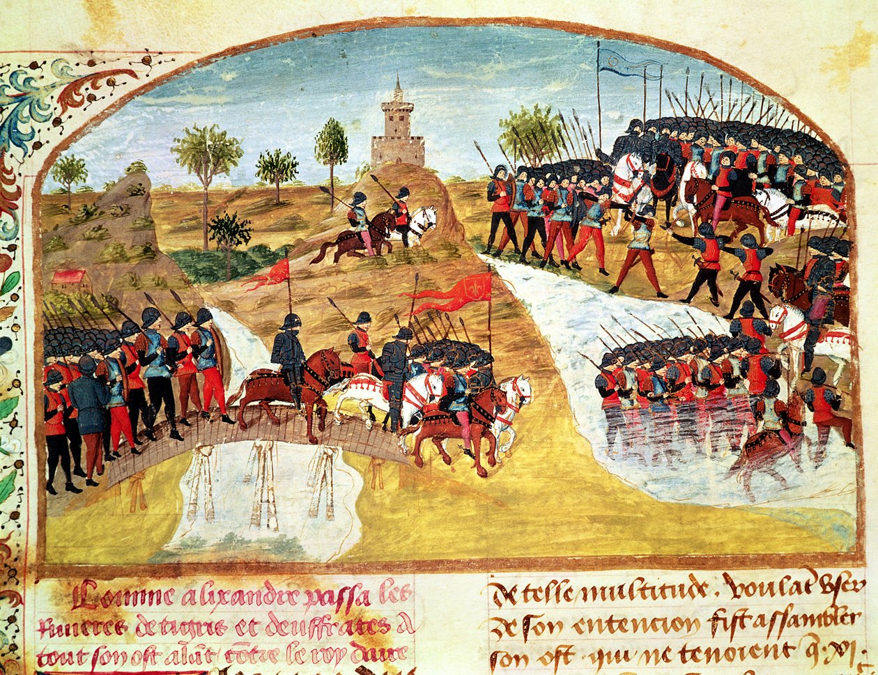 How Alexander the Great (356-323 BC) Crossed the Tigris and the Euphrates by French School