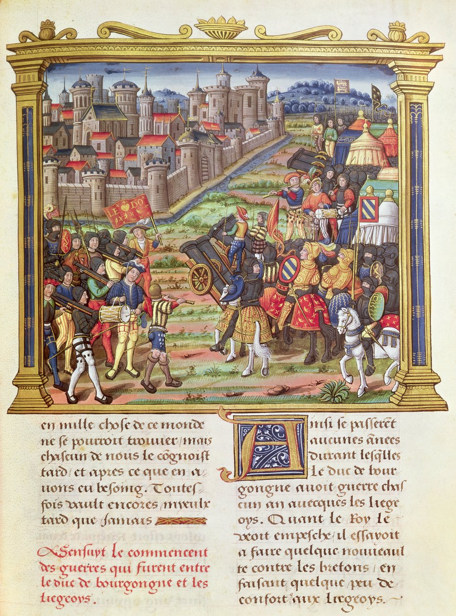 War between Charles the Bold, Duke of Burgundy and Liege, from the Memoirs of Philippe of Commines by French School