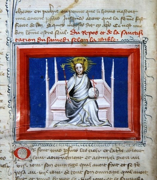 God in Majesty, from the Bible des Grands Augustins by French School