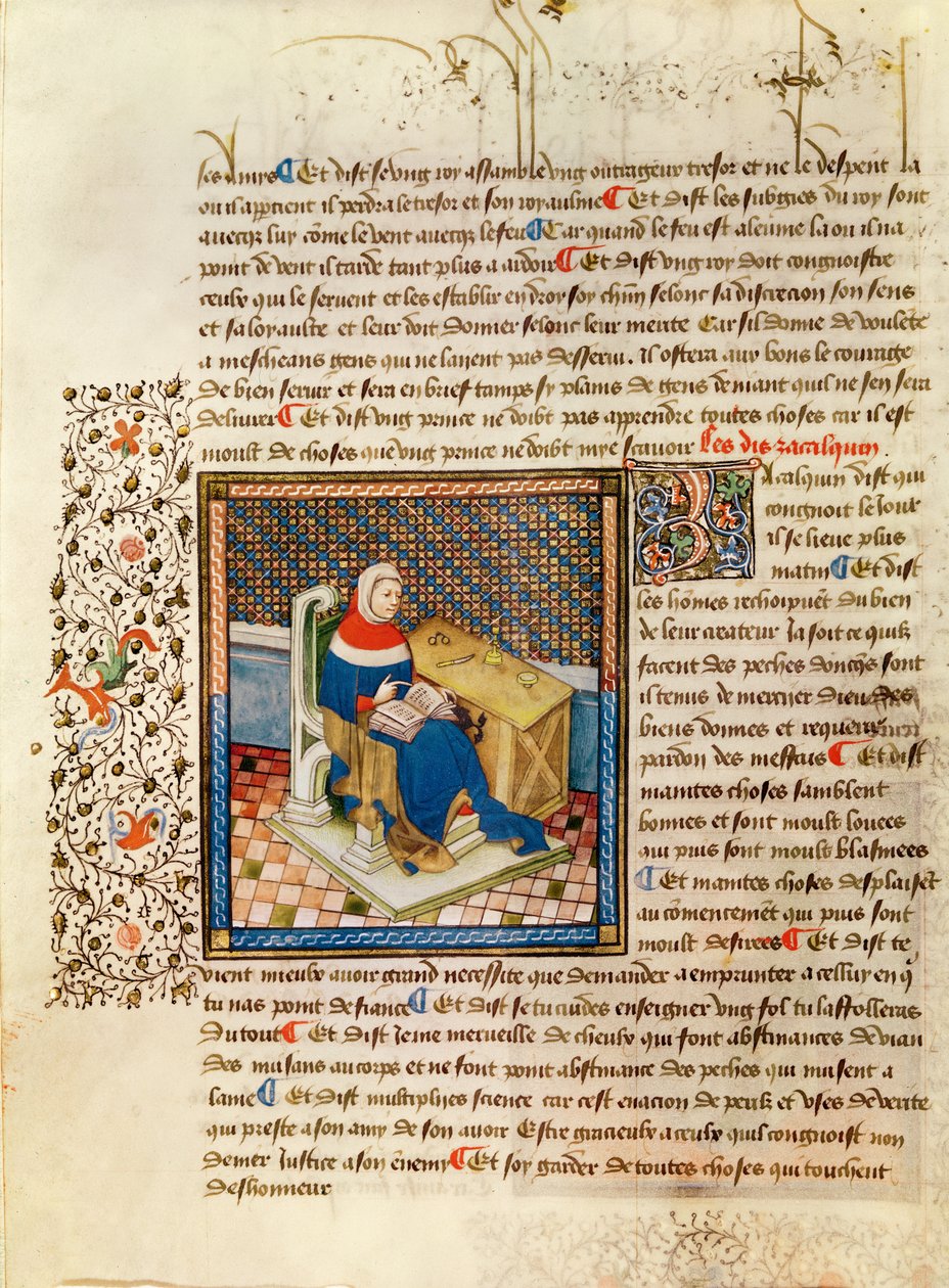 A Philosopher at his Desk, from Les Dits Moraux des Philosophes by French School