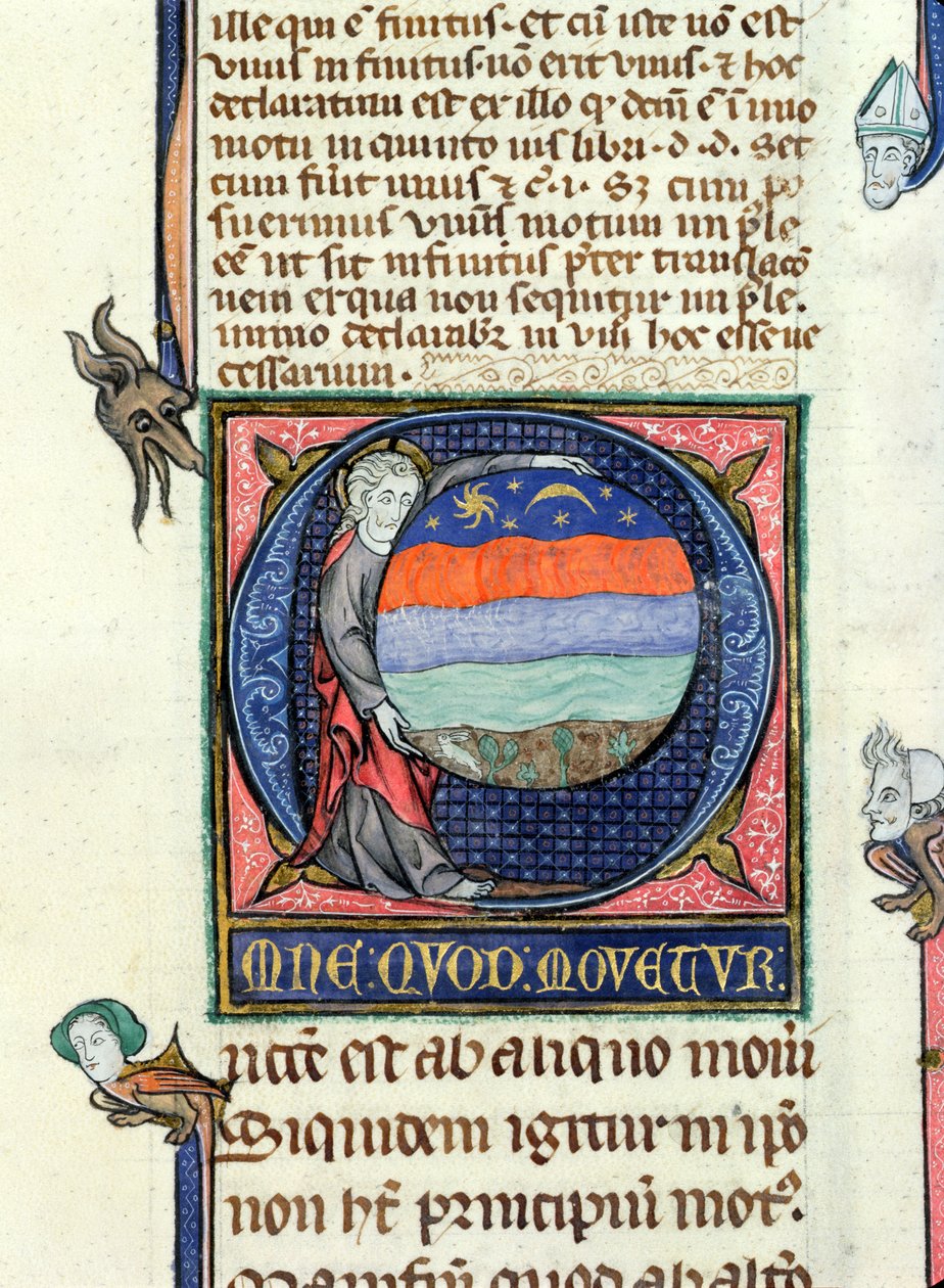 Christ Holding a Globe with the Four Elements, from the Physics by Aristotle by French School