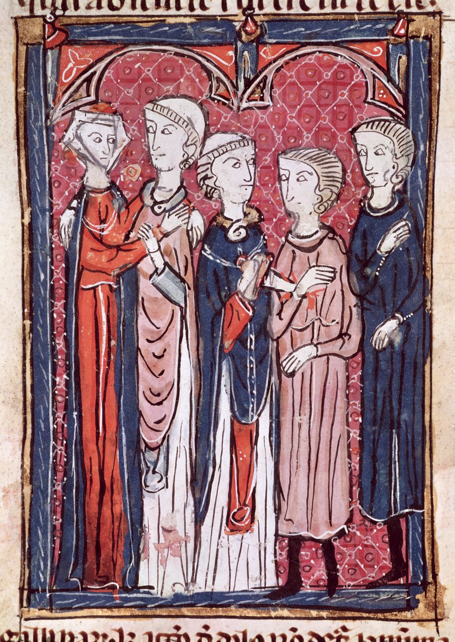 An Engagement, from Decrets de Gratien (Ms 372 fol.141) by French School
