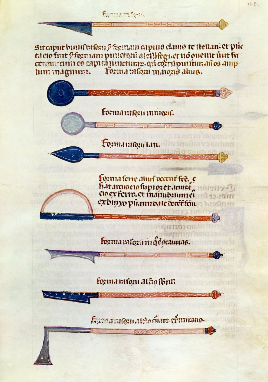 Surgical instruments from a treatise by Abul Qasim Kalaf ibn al-Abbas al Zahrawi by French School