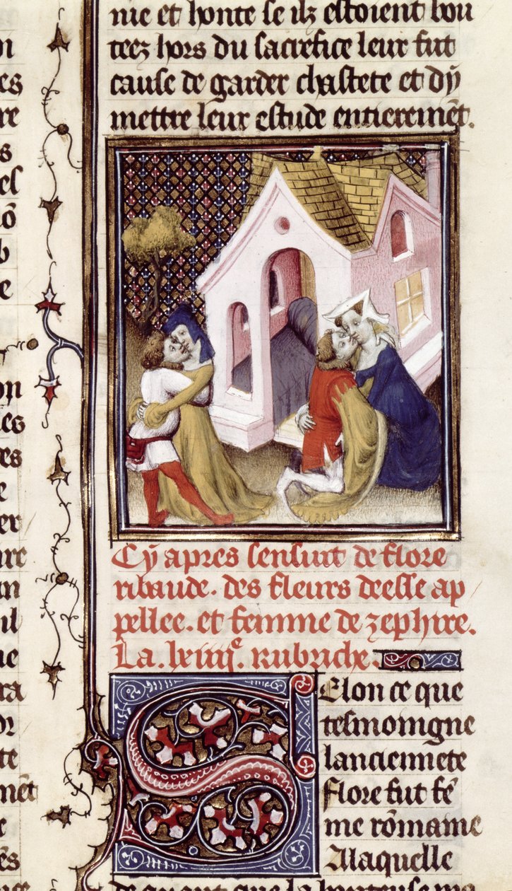 Prostitutes with Clients, from Des Claires et Nobles Femmes, by Giovanni Boccaccio (1313-75) c.1403 by French School