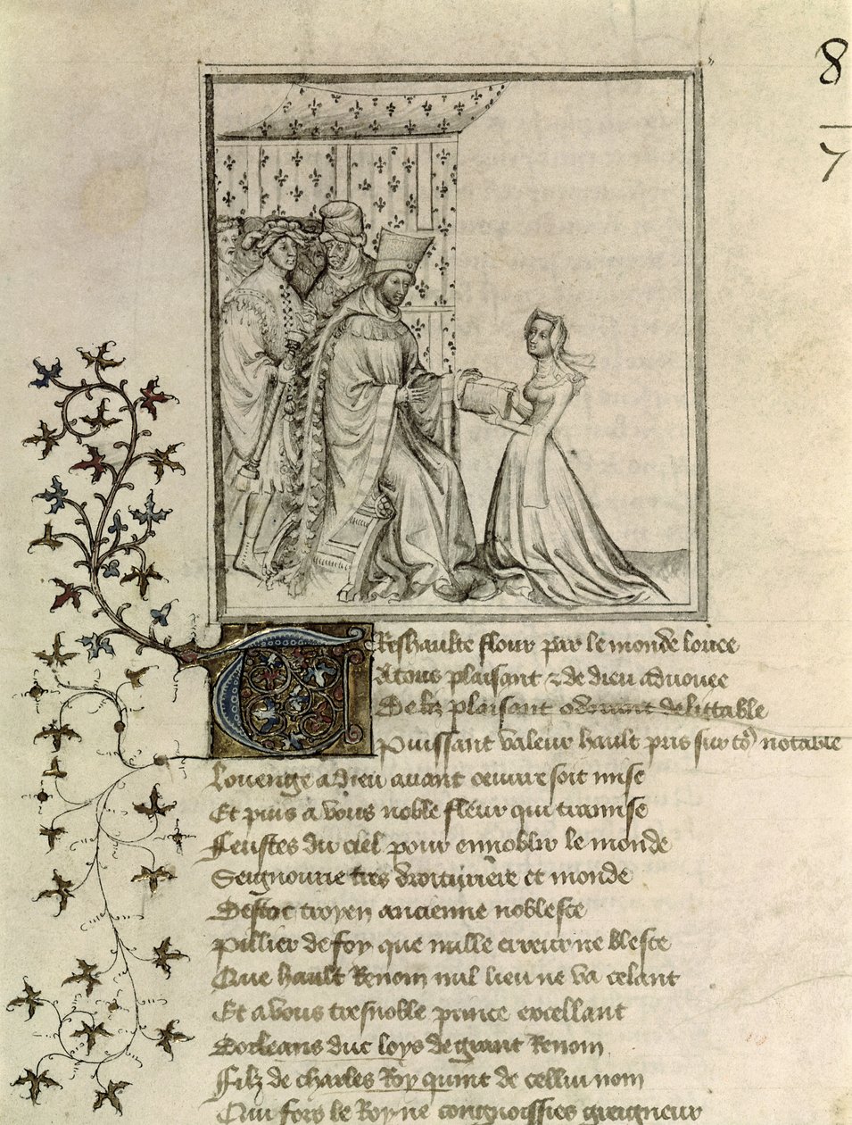Christine de Pisan presents her work to Louis, Duke of Orleans from the ...