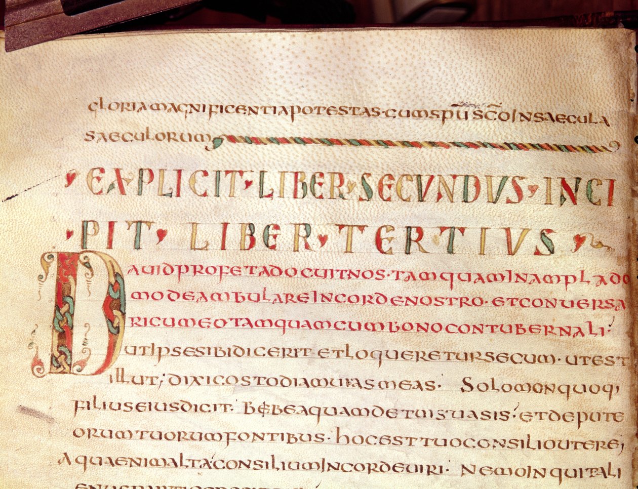 Historiated initial D, from a work by Saint Ambrose (340-396) by French School