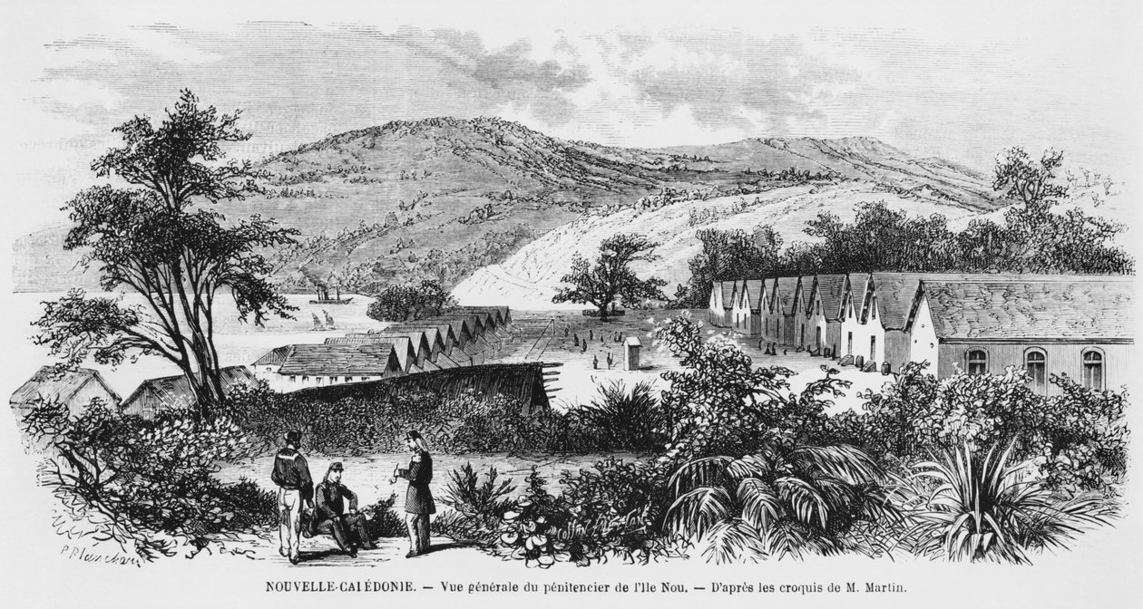 New Caledonia, Isle of Nou, The Prison, c.1871-80 by French School