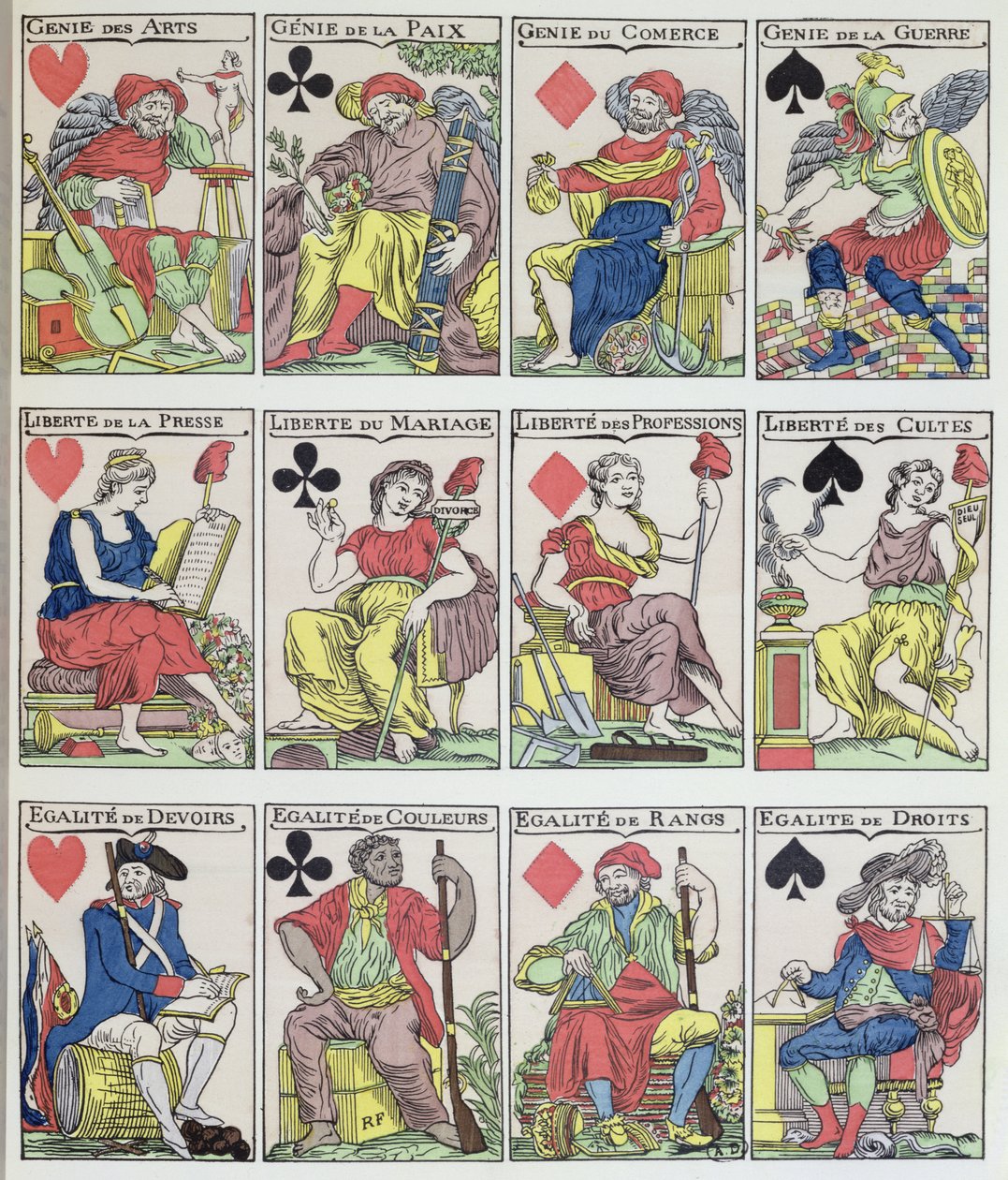 New Playing Card Designs Dating from the French Revolution, 1793 by French School