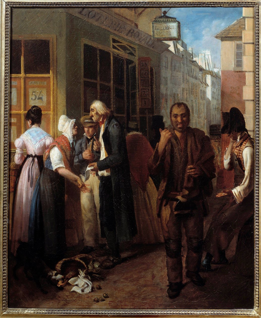 Office of the Royal Lottery Under the Restoration by French School