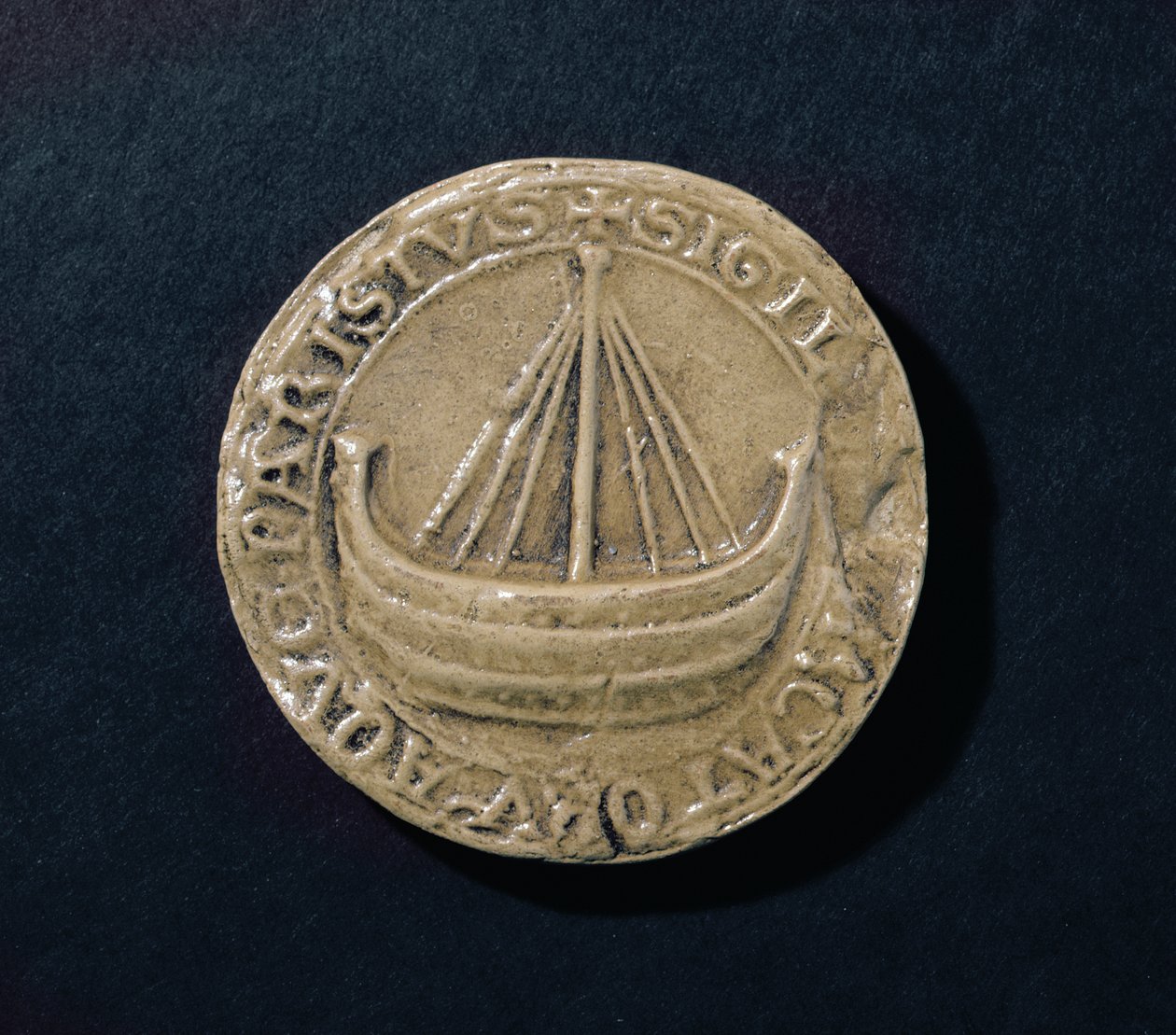 One of the oldest surviving seals of the City of Paris, c.1210 by French School