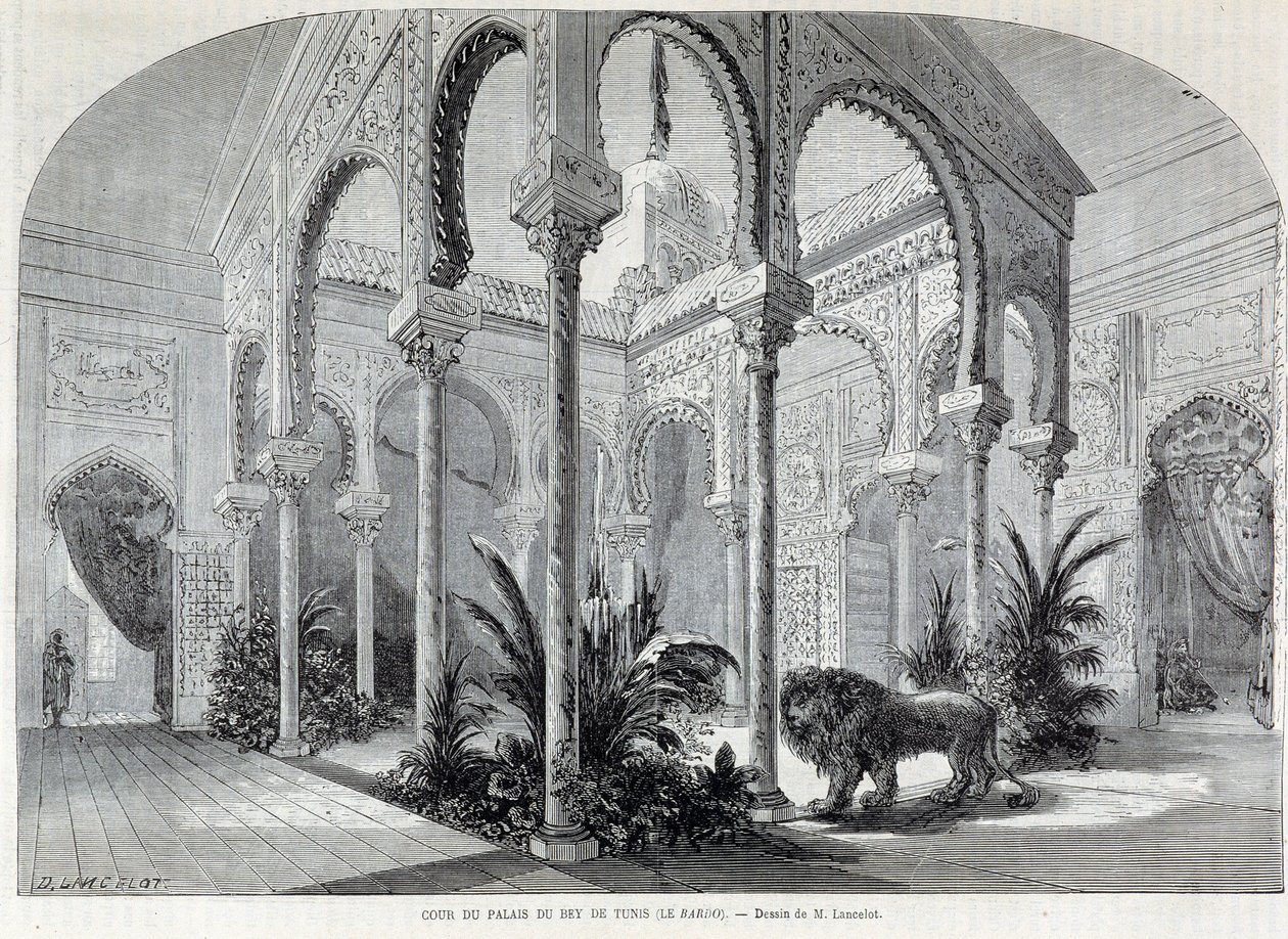 Parc du Montsouris: Interior of the Palais du Bey in Tunis at the World Exhibition of 1867 by French School
