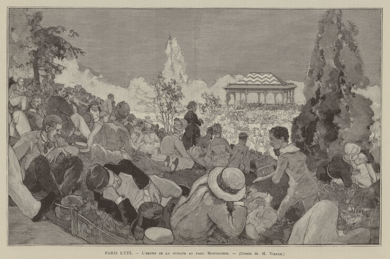 Paris in Summer, The hour of music at Montsouris Park by French School