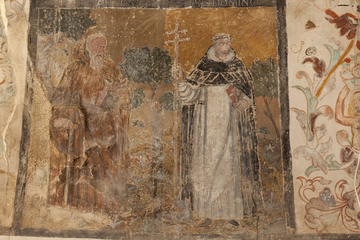Parish church (Església de la Mare de Déu de Solers). Interior. The naves. Mural paintings. (detail). 16th century (?) by French School