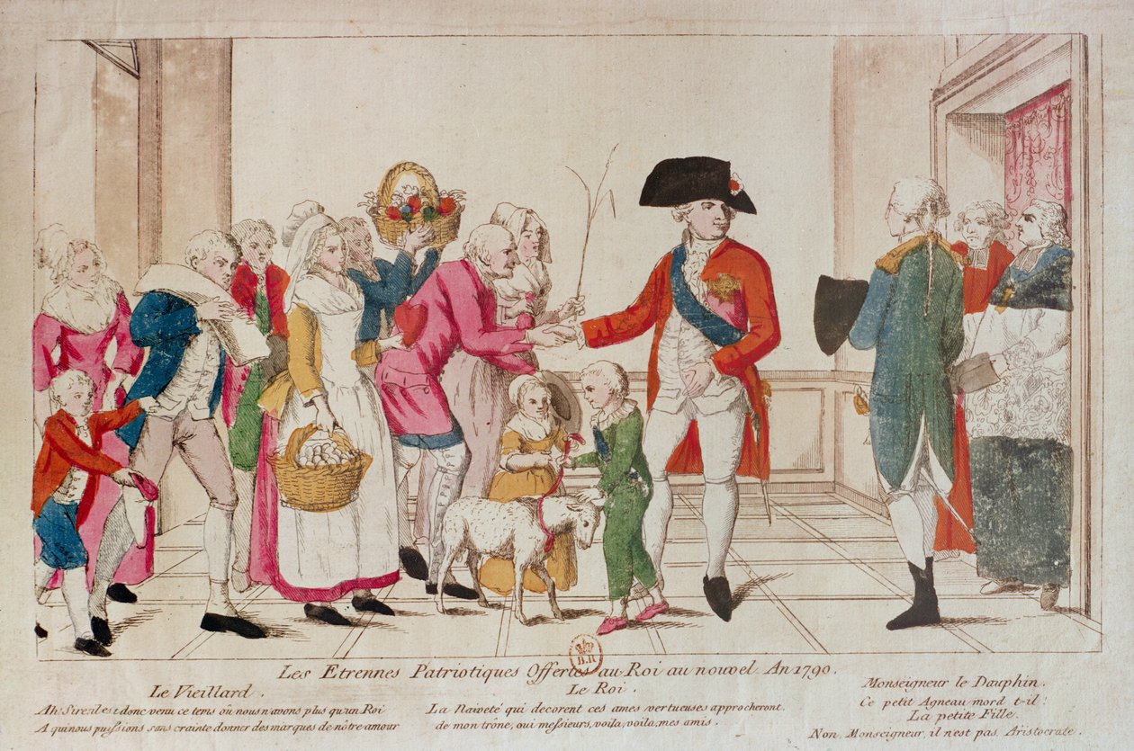 Patriotic New Year Gifts offered to the King in 1790 by French School