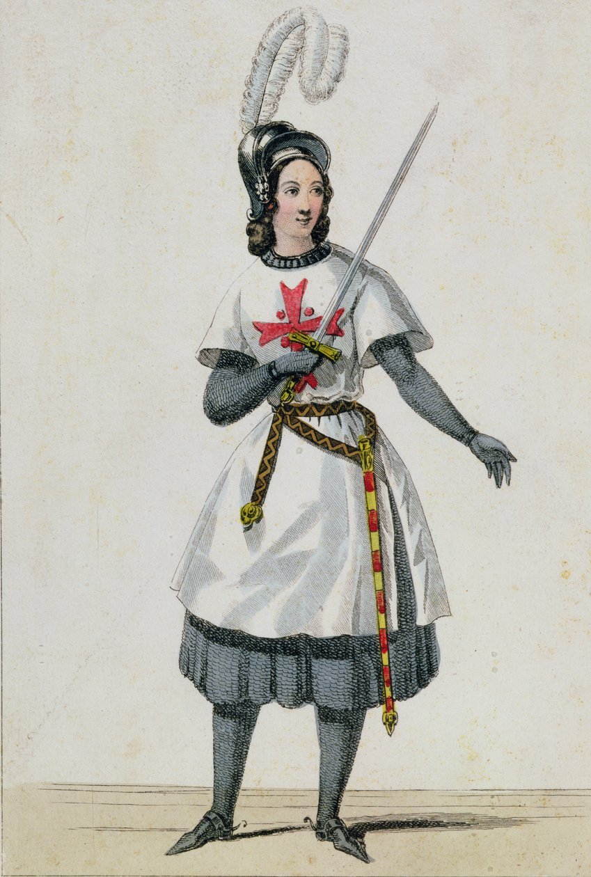 Pauline Garcia-Viardot in the Role of Tancredi in the Opera by Gioacchino Rossini at the Theatre Italien, Paris by French School
