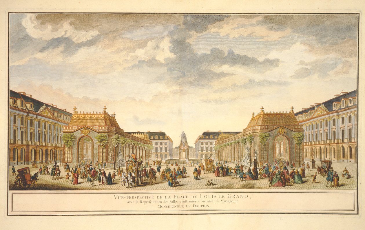 Perspective View of the Place de Louis le Grand with the Rooms Constructed for the Occasion of the Marriage of Monseigneur le Dauphin by French School