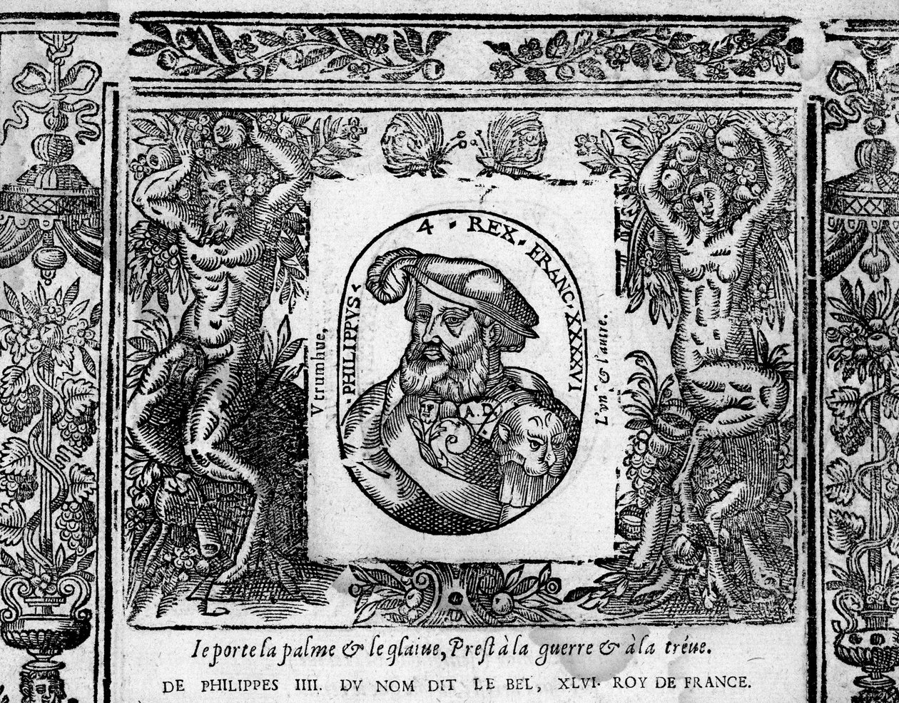 Philip IV, the Fair, portrait engraved in medallion by French School