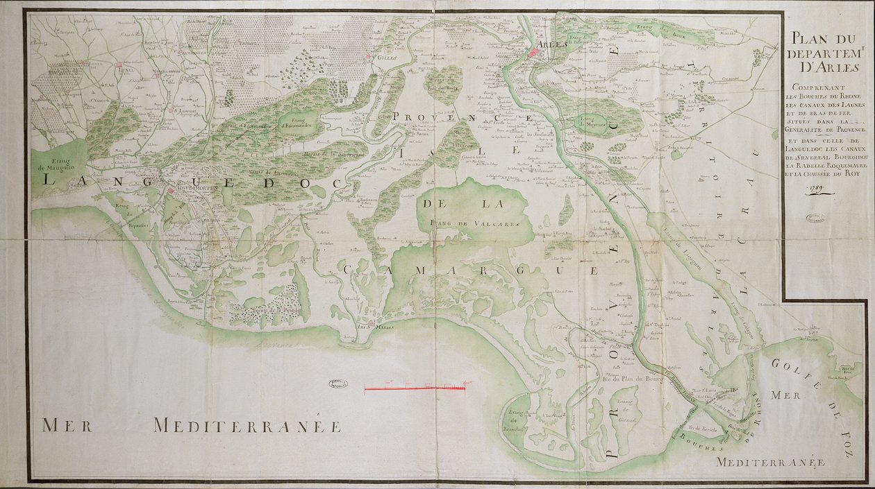 Plan of the departments of Arles by French School