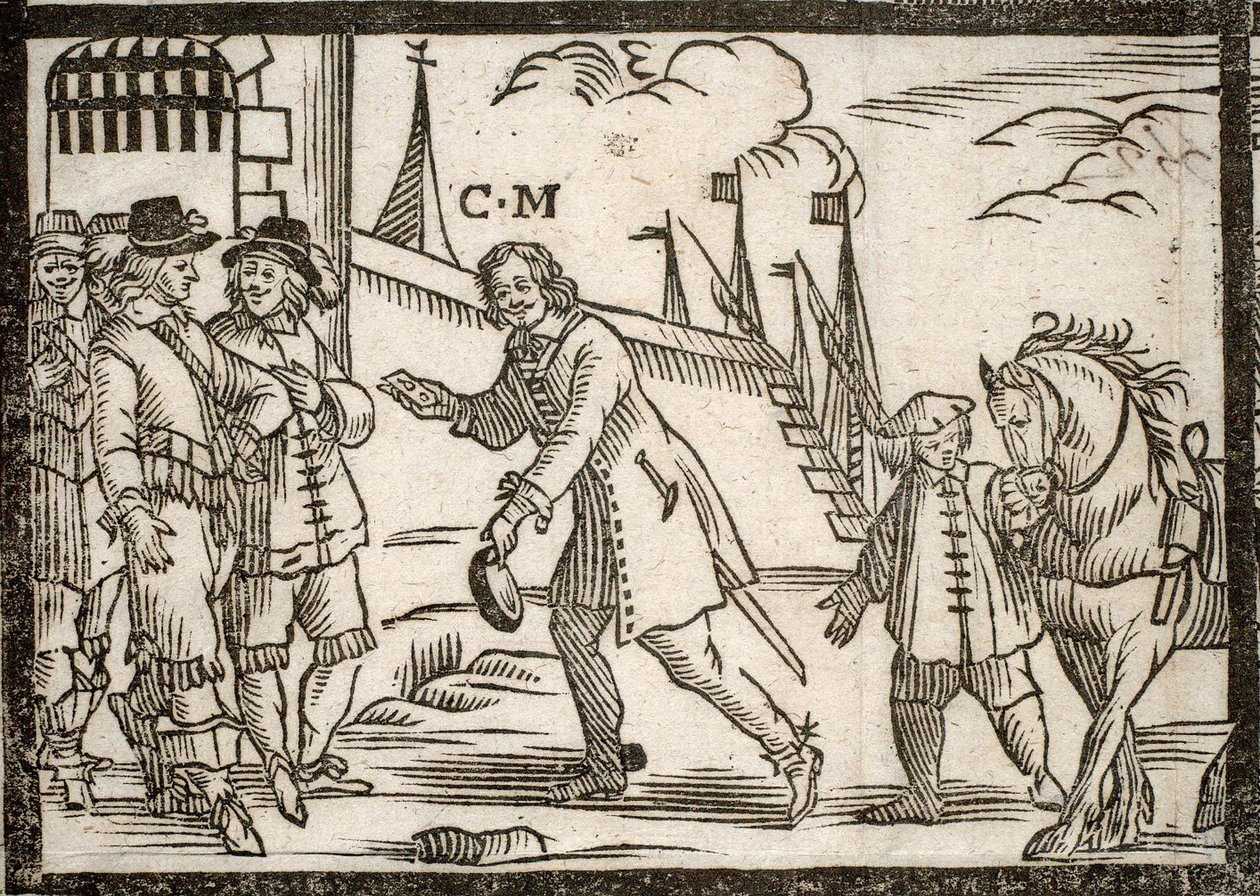 Political Pamphlets Mazarinade: Mazarin Frees the Princes in Le Havre, Engraved Wood by French School