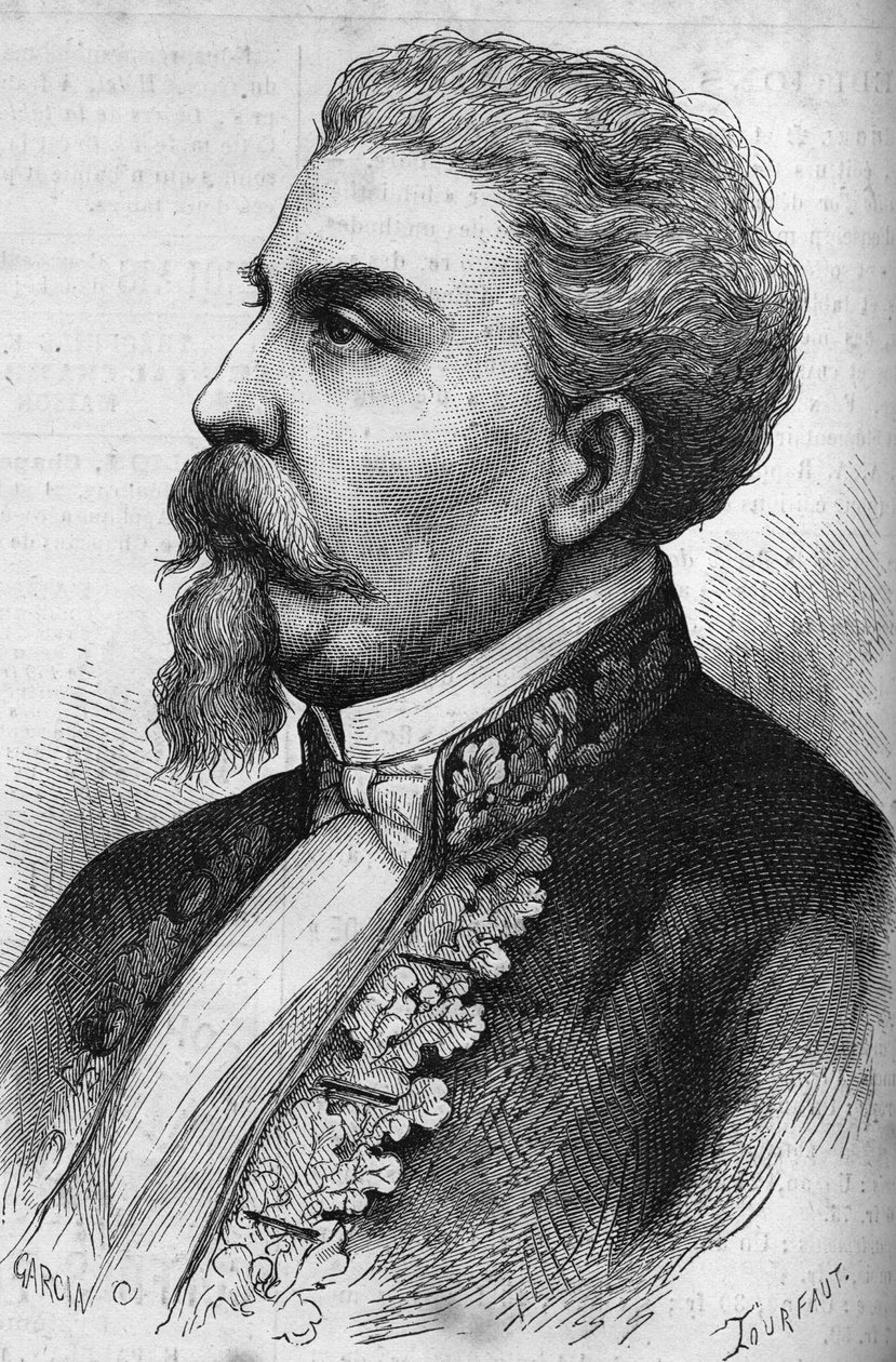 Portrait of Benedetto Cairoli (1825-1889), Italian statesman. Engraving in "Le Monde Illustre" n°1132 of 7 December 1878. by French School