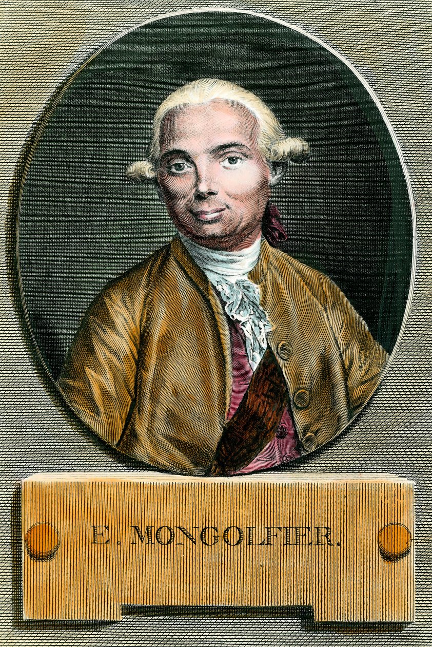 Portrait of Etienne de Montgolfier (1745 - 1799), inventor of the hot air balloon by French School