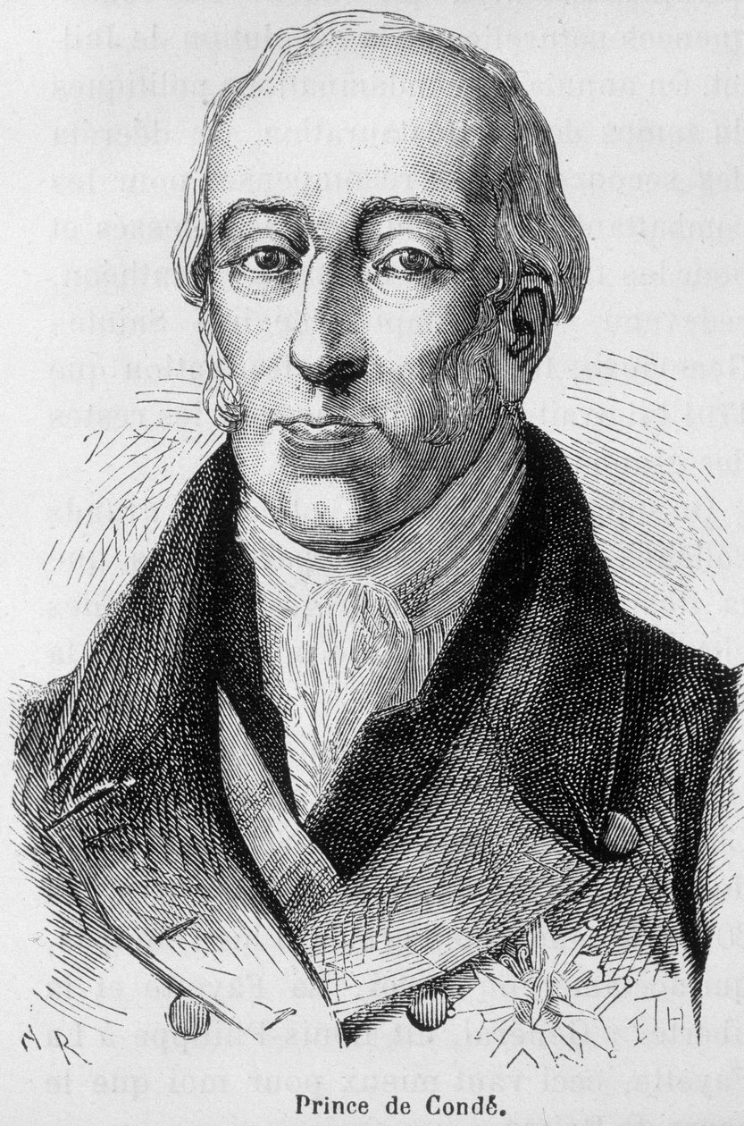 Portrait of Louis V Joseph de Bourbon-Conde (1736-1818), eighth prince of Conde, French man of war - in “L