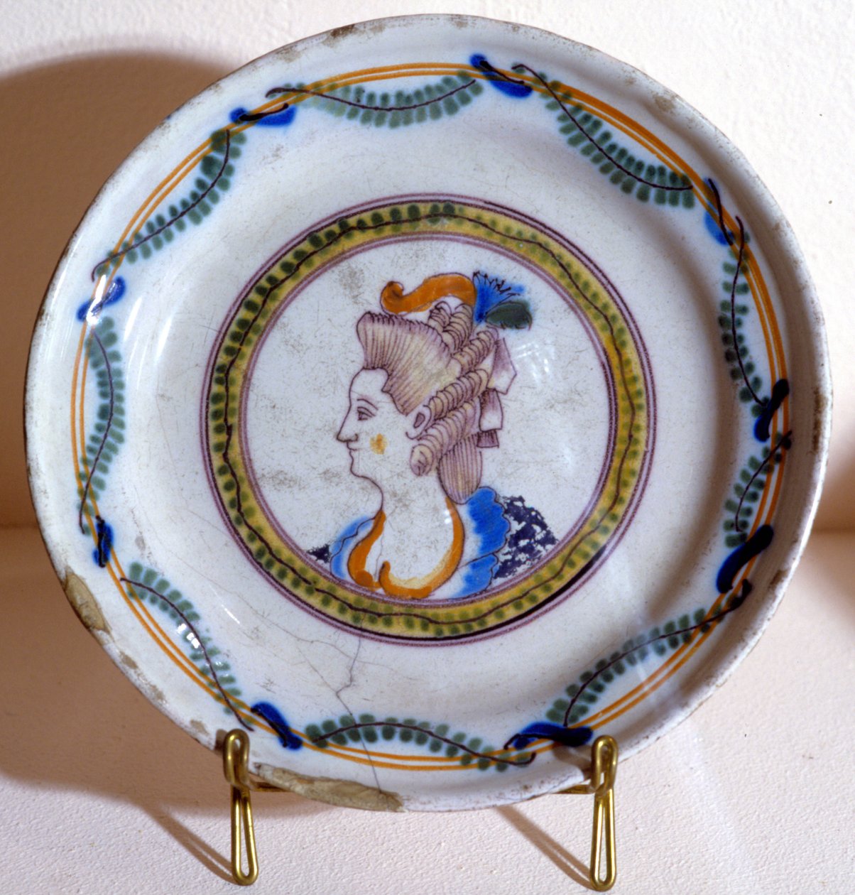 Portrait of Marie Antoinette - earthenware plate by French School